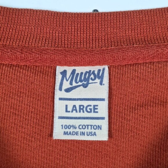 Mugsy Cowboy Hat Burnt Orange 100% Cotton Mens Large Long Sleeve Sweatshirt - Picture 3 of 5